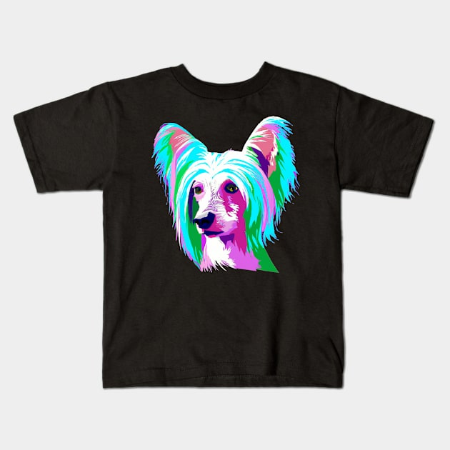 Chinese Crested Pop Art - Dog Lover Gifts Kids T-Shirt by PawPopArt